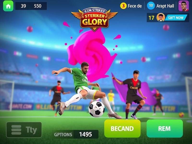 Icon Striker Glory gameplay screenshot showing football action